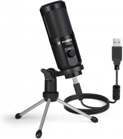 MAONO AU-PM461TR USB Microphone with Mic Gain,192Khz/24Bit Podcast PC Computer Condenser Mic - AU-PM461TR