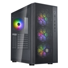 SilverStone Fara R1 V2 ATX Mid Tower Case, High Airflow Chassis, Tempered Glass, 140mm ARGB Fans, 360mm Radiator Support, 7+2 Expansion Slot, 161mm CPU Cooler, Black - SST-FAR1B-PRO-V2