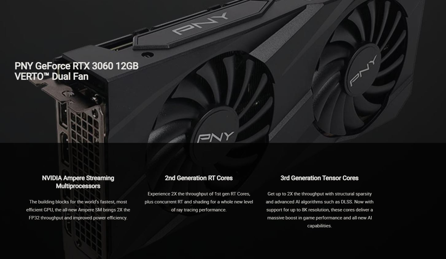 PNY GeForce RTX 3060 12GB VERTO Dual Fan VCG306012DFBPB1