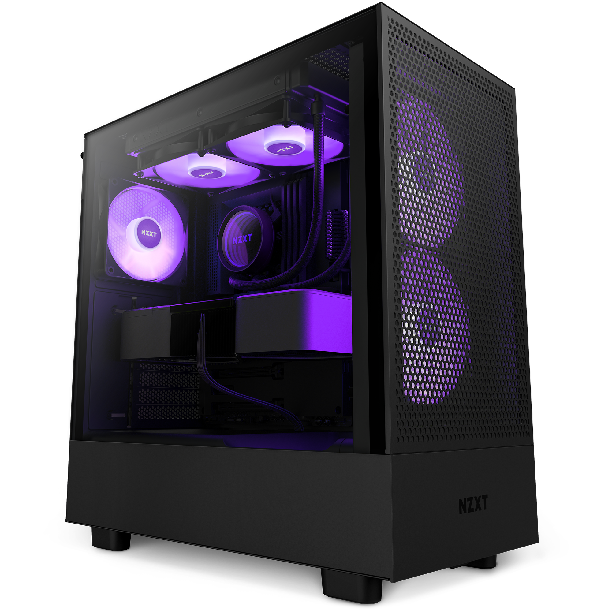 NZXT H5 Flow RGB Compact ATX Mid-Tower PC Gaming Case - Black - CC