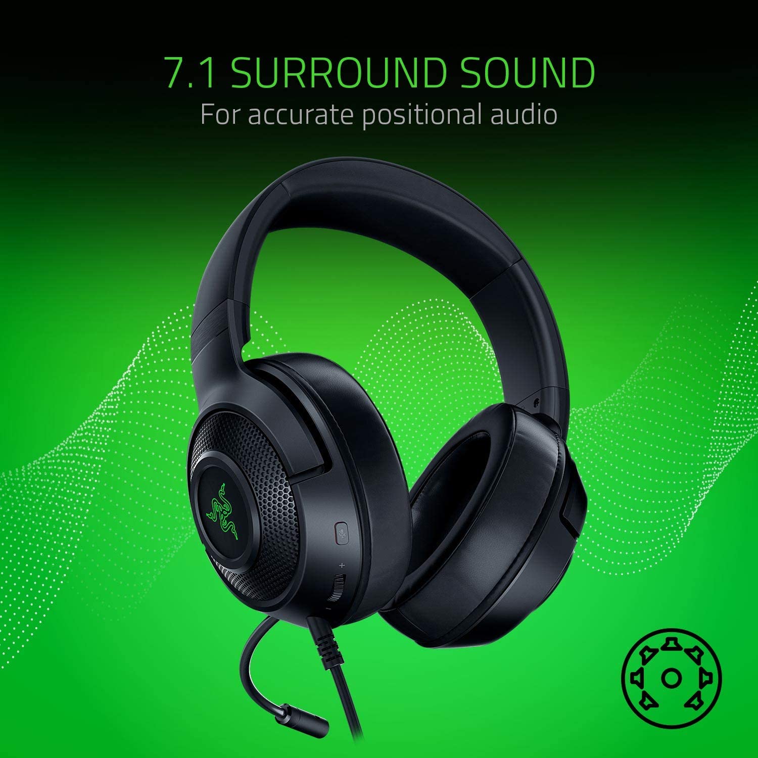 Razer Kraken X USB Ultralight Gaming Headset: Surround Sound