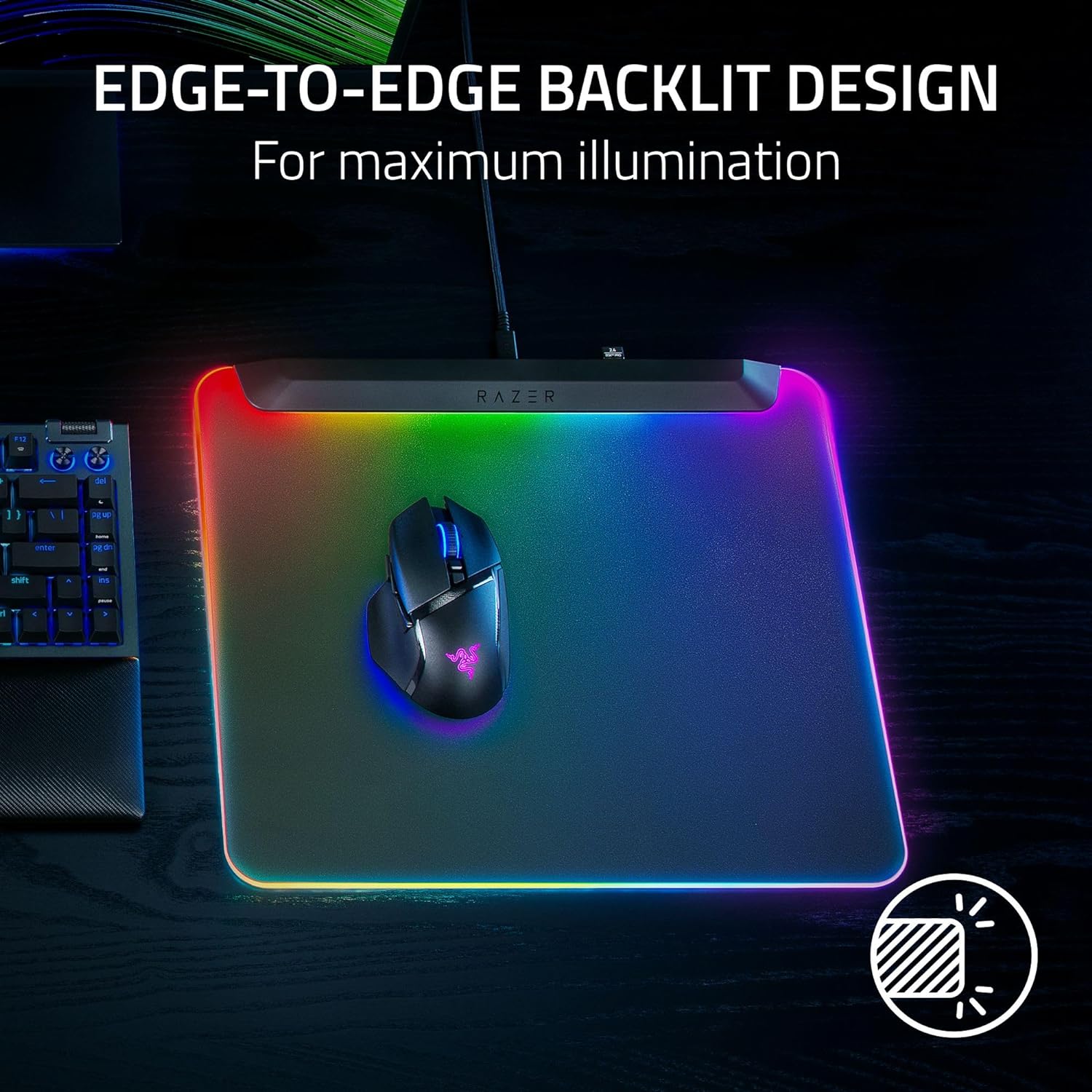 Razer Firefly V2 Pro Backlit RGB Tempered Glass Gaming Mouse Pad