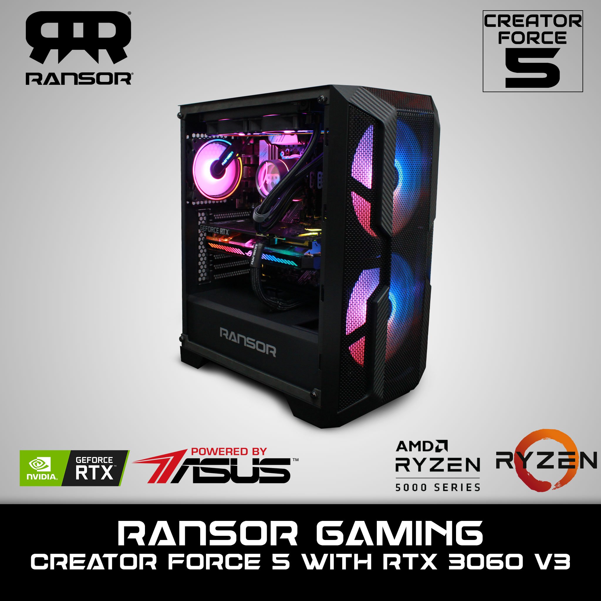 RANSOR Gaming Creator Force with RTX 3060 V3 AMD Ryzen 5600X