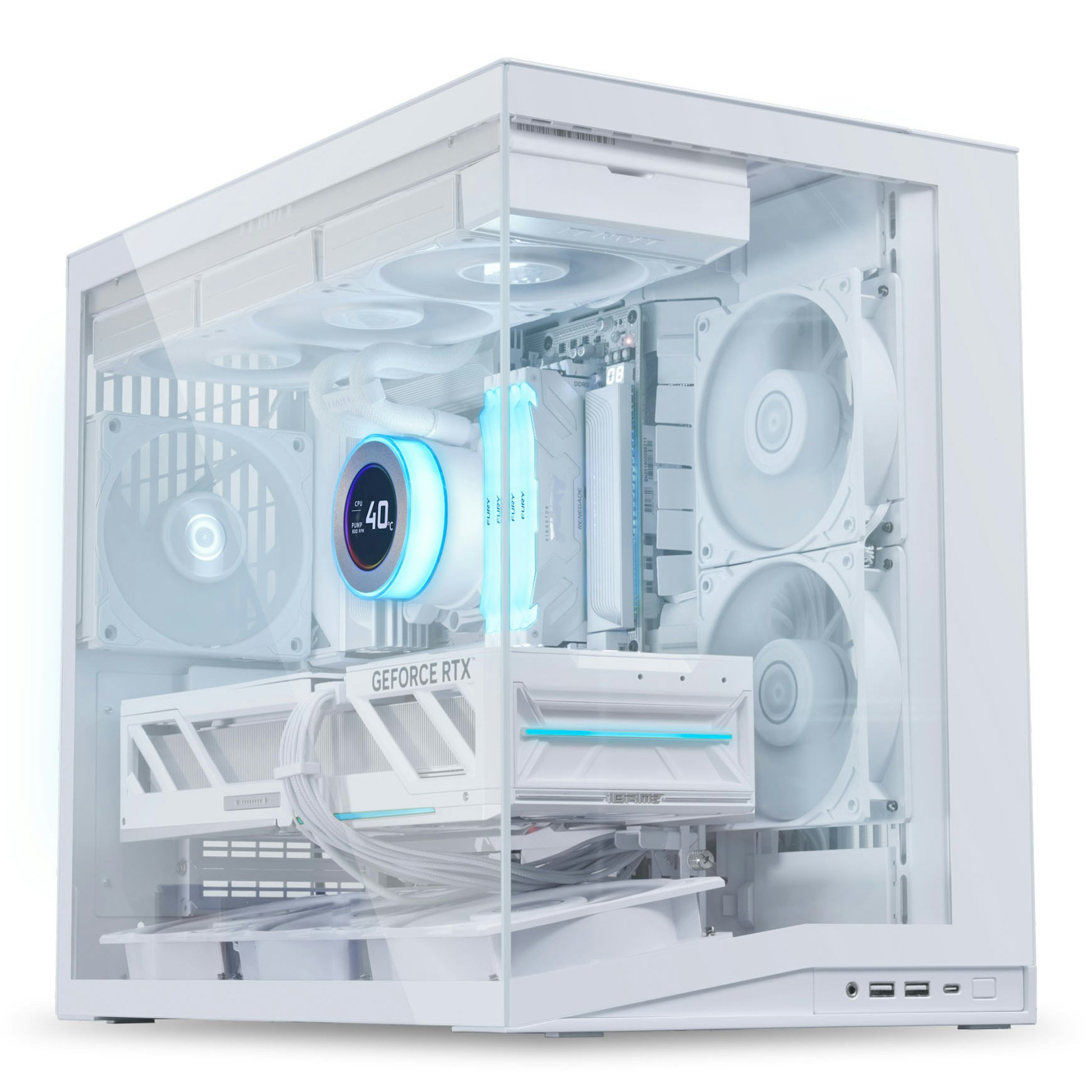 Lian Li O11D Mini V2 Flow Gaming Case White (with 5 pcs of non RGB