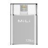 Mili iData Pro External Storage for Apple Lighting Devices - 128GB Silver