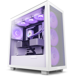 NZXT H7 Flow RGB Compact ATX Mid-Tower PC Gaming Case - White - CM-H71FW-R1-ME