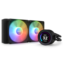 NZXT Kraken Elite RGB 240mm RGB AIO CPU Liquid Cooler with Customizable LCD Display, Black - RL-KR24E-B1