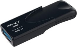 PNY Attache 4 USB flash drive 64 GB USB Type-A 3.1 Gen 1 (3.1 Gen 1) Black.