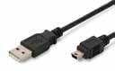 DIGITUS USB connection cable, type A - mini B (4pin) M/M, USB 2.0 compatible, UL, bl - DK-300107-018-S