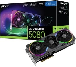 PNY GeForce RTX 5080 OC ARGB 16GB GDDR7 Graphics Card - Black - VCG508016TFXXPB1-O