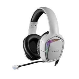 Galax SONAR-04 Gaming headset USB 7.1 Channel RGB Rainbow light compatible with gaming Pad - White - G-HGS045CSRGBW0-GXLG