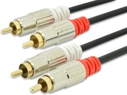 Ednet Audio connection cable, 2x RCA M/M, 5,0m, stereo, shielded - 84592