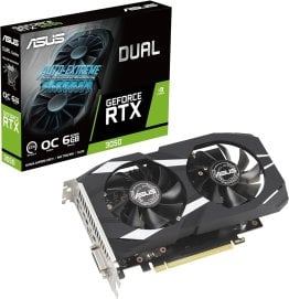 Asus Dual GeForce RTX 3050 OC Edition 6GB GDDR6 Graphics Card - 90YV0K60-M0NA00