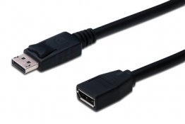 Digitus DisplayPort extension cable, DP M/F, 2.0m, w/interlock, DP 1.2 conform, bl - AK-340200-020-S