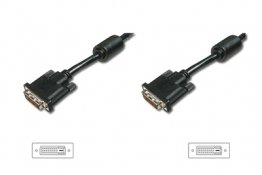 DIGITUS DVI connection cable, DVI(24+1), 2x ferrit M/M, 5.0m, DVI-D dual link