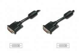 DIGITUS DVI connection cable, DVI(24+1), 2x ferrit M/M, 10.0m, DVI-D dual link