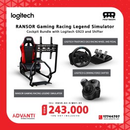 RANSOR Gaming Racing Legend Simulator Cockpit Bundle with Logitech G923 & Shifter