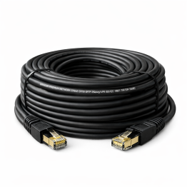 RANSOR® CAT8 15m/49ft Premium Ethernet Cable - Black - RNSR-CBL-NR15MB-02