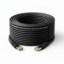 RANSOR® CAT8 30m/100ft Premium Ethernet Cable - Black - RNSR-CBL-NR30MB-02