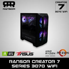 RANSOR CREATOR 7 SERIES With 3070 WIFI: AMD Ryzen 7 5800X, NVIDIA GeForce RTX 3070 8GB, 32 GB DDR4 RAM, 1 TB NVME SSD, 2 TB HDD, 850W Power Supply - RNSR-PC-CR7-3070-01-WIFI