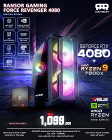 RANSOR Gaming Force Revenger 4080 - AMD Ryzen™ 9 7900X, NVIDIA GeForce RTX 4080 16GB, 32GB RAM, 1TB M.2 SSD, 850W PSU - One Year Warranty - RNSR-PC-223-FR-4080-01