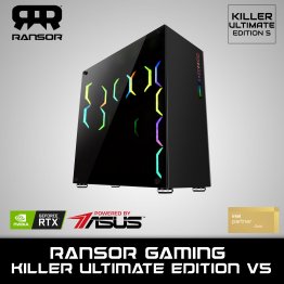 RANSOR Gaming Killer Ultimate Edition V5: Intel Core I9-11900K, NVIDIA GeForce RTX 3090 24 GB, 64 GB RAM, 2TB NVME, 4TB HDD, 1200W Gold PSU - 1 Year Warranty - RNSR-PC-GKILL-ULT-05