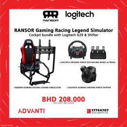 RANSOR Gaming Racing Legend Simulator Cockpit Bundle with Logitech G29 & Shifter - RNSR-GC-SIM02-V2