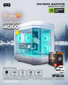 RANSOR Gaming ORION with RTX 4060: AMD Ryzen 5 5600GT, NVIDIA GeForce RTX4060 8GB,16GB DDR4 RAM,1TB NVME SSD,550W PSU-ONE YEAR WARRANTY-RNSR-PC-224-OUR5-4060-01