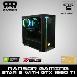 RANSOR Gaming Star 5 with GTX 1660 TI - INTEL I5-12400F, NVIDIA GeForce GTX 1660 TI 6GB, 8GB RAM, 500 GB SSD, 500W PSU - One Year Warranty