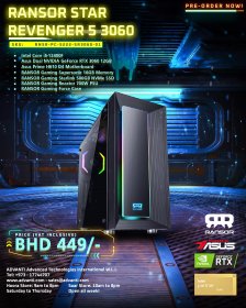 RANSOR Star Revenger 3060 : Intel Core i5-12400F, NVIDIA GeForce RTX 3060 12GB, 16GB DDR4 RAM, 500GB M.2 SSD, 700W Power Supply - RNSR-PC-S222-SR3060-01