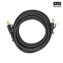 RANSOR® CAT8 3m/10ft Premium Round Ethernet Cable - Black - RNSR-CBL-NR3MB