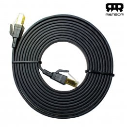 RANSOR® CAT8 3m/10ft Premium Flat Ethernet Cable - Black
