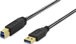 Ednet USB 3.0 connection cable, type A - B M/M, 1.8m, USB 3.0 conform, cotton, gold, bl - 84230