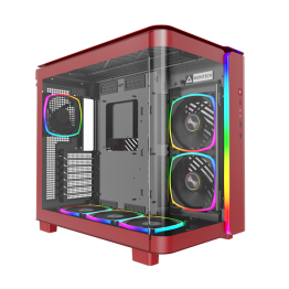 Montech KING 95 PRO Dual-Chamber ATX Mid-Tower Gaming Case - Red - KING-95-PRO-RED