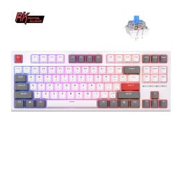 Royal Kludge RKR87 RGB 87 Keys Hot Swappable Mechanical Keyboard White/Blue - Switch - Eng/Ara Keys - RK-R87-WHT/BLUE