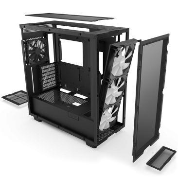 NZXT H7 Flow RGB Compact ATX Mid-Tower PC Gaming Case - Black - CM-H71FB-R1-ME