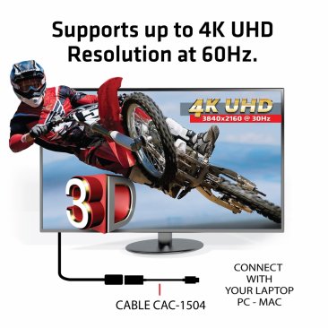 CAC-1504 USB TYPE C 3.1 GEN1 MALE TO HDMI 2.0 FEMALE 4K60HZ UHD/3D ACTIVE ADAPTER