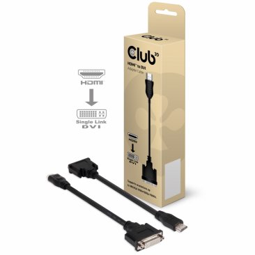 Club 3D CAC-HMD>DFD Black HDMI to DVI-I Single Link Male to Female HDMI to DVI-I Single Link Adapter Cable