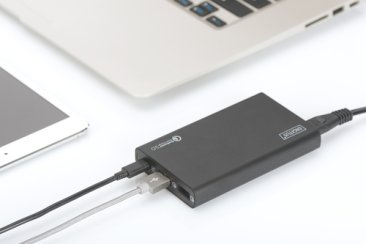 Digitus Universal Travel USB Charging Station, 40W 2x USB A Quick Charge 3.0, 1x USB C