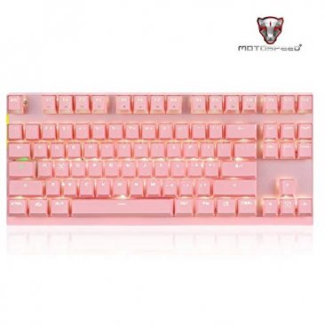 MOTOSPEED Bluetooth Mechnical Keyboard PINK With BLUE Switch- MOTO GK82 P/BLUE (6 Month Warranty)