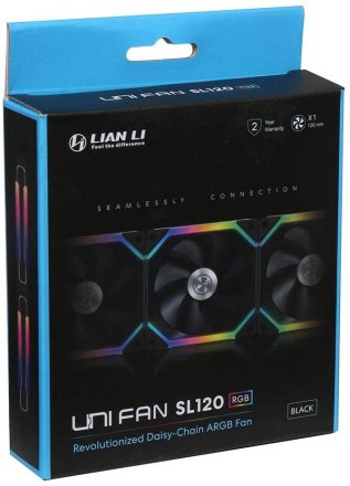 Lian Li Fan SL 120 Single Pack A-RGB PWM 120mm 1900RPM - Black - G99.12UF1B.00
