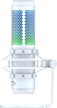 HyperX QuadCast S - USB Gaming Microphone , RGB Lighting - White-Grey - 519P0AA