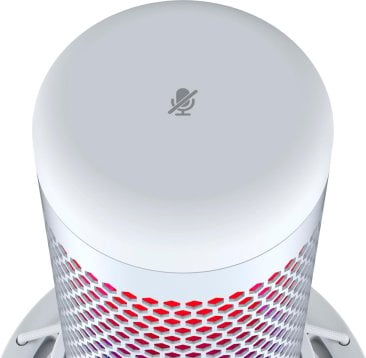 HyperX QuadCast S - USB Gaming Microphone , RGB Lighting - White-Grey - 519P0AA