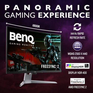 BenQ EX3203R Curved Gaming Monitor 32 inch WQHD 144Hz Refresh Rate and FreeSync 2 DisplayHDR 400