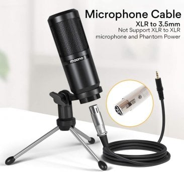 MAONOCASTER AU-M20-S1 Lite Single Mic Bundle: All-In-One Podcast Production Studio with 1x Condenser Mic.