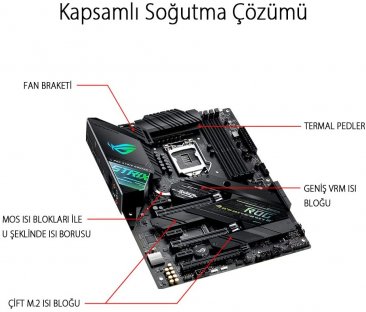 ASUS ROG Strix Z490-F Gaming Intel Z490 LGA 1200 ATX Motherboard (14 Power Stages, DDR4 4600, Intel 2.5 Gb Ethernet, dual M.2 with Heatsinks, USB 3.2 Gen 2, SATA and AURA Sync)
