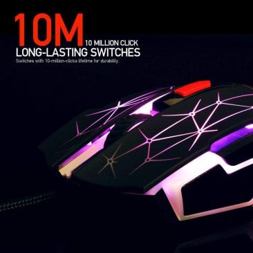 Fantech X7 BLAST PC Gaming Mouse Optical Adjustable 200-4800 DPI / RGB LED Running Chroma - 6 Programmable Macro Buttons