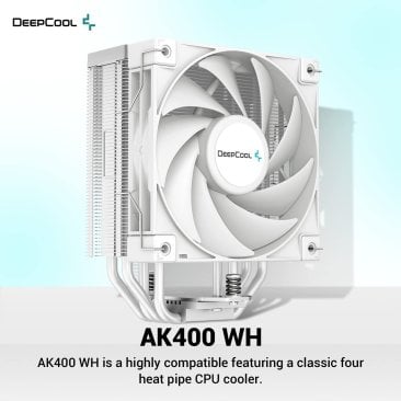 Deepcool AK400 WH 120mm Fan 4-pin PWM Air Cooler/CPU Fan - R-AK400-WHNNMN-G-1