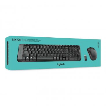 Logitech MK220 Wireless Keyboard and Mouse Combo (Black) English/Arabic Keys - 920-003160