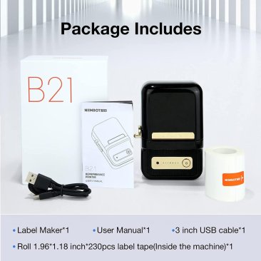 Niimbot B21S Thermal Label Printer - Black - 28978-B21B - BLK